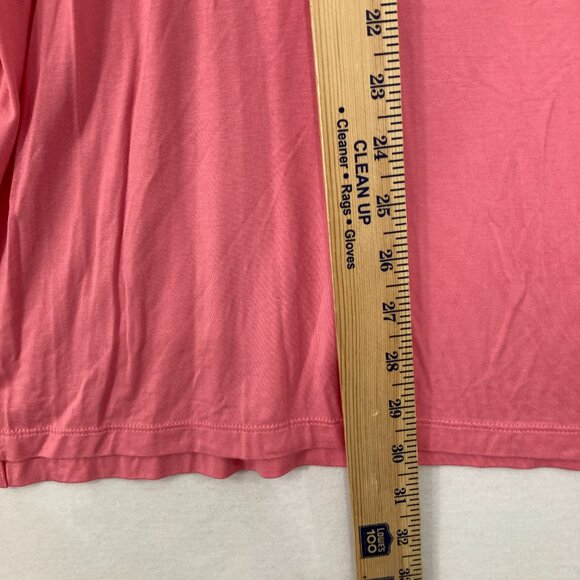 New NYDJ size XL Pink Cold Shoulder Stretch Knit 3/4 Sleeve Blouse Comfy Elegant - Picture 5 of 10